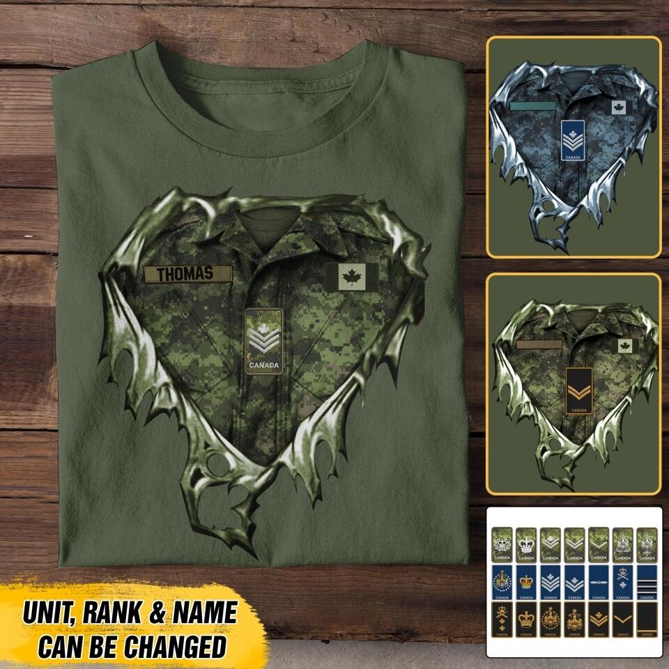 Personalized Canadian Veteran/Soldier Tshirt Printed 22AUG-DT10