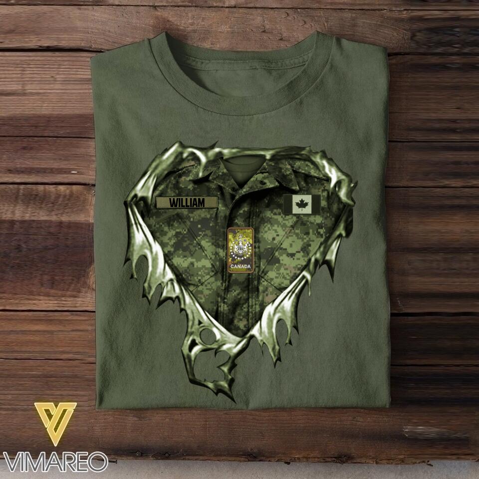 Personalized Canadian Veteran/Soldier Tshirt Printed 22AUG-DT10