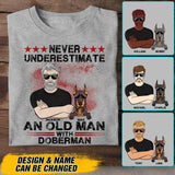 Personalized Never Underestimate And Old Man With Doberman Dog Tshirt Printed 22AUG-DT10