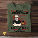 Personalized Never Underestimate And Old Man With Doberman Dog Tshirt Printed 22AUG-DT10