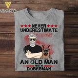 Personalized Never Underestimate And Old Man With Pitbull Dog Tshirt Printed 22AUG-DT10
