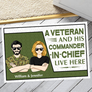 Personalized A Australian Veterans And His Commander In Chief Live Here Doormat 22AUG-DT10