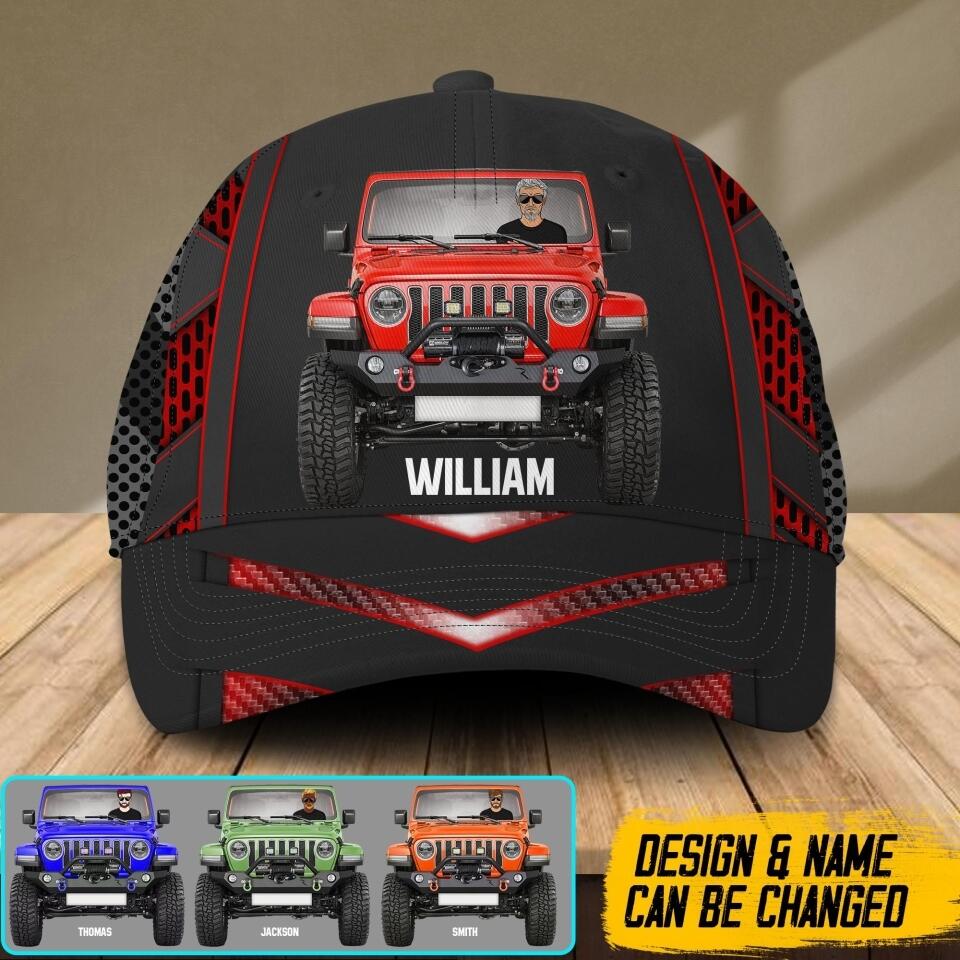 Personalized Jeep Oldman Custom Name Cap Printed NQDT1108