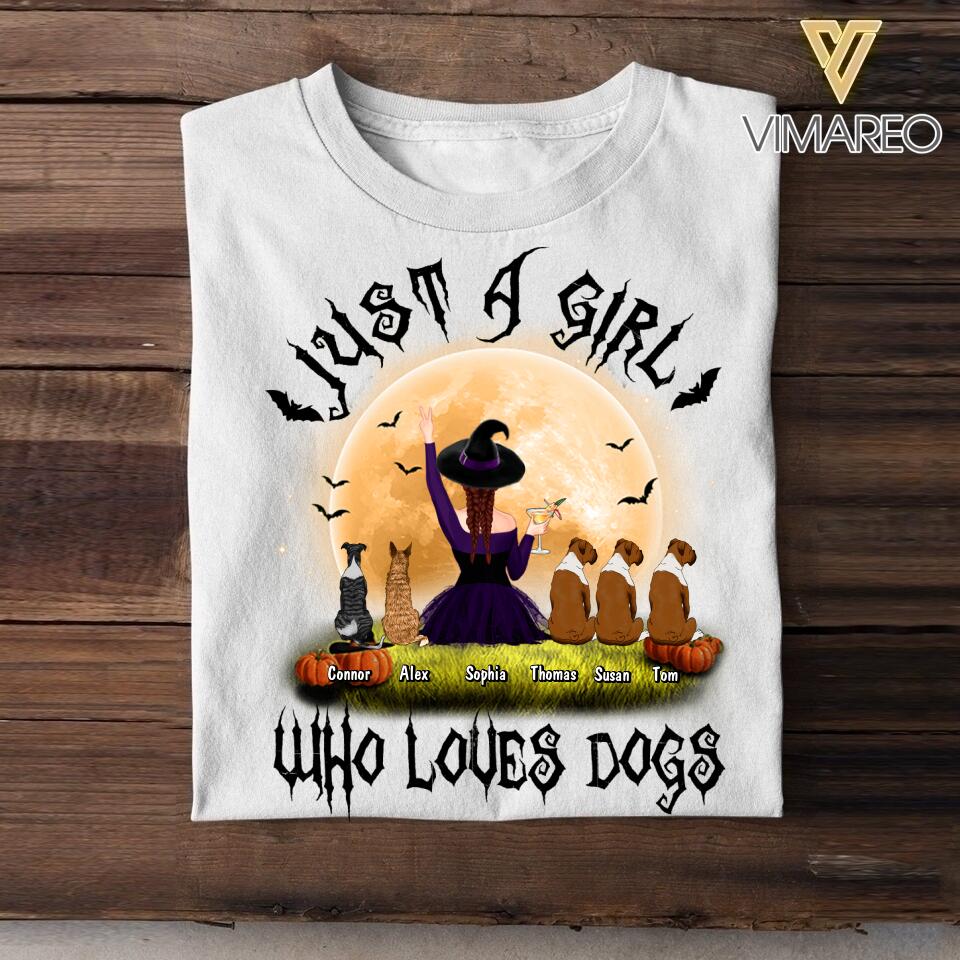 Personalized Just A Girl Who Loves Dogs Halloween Tshirt Printed QTMA1208