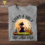 Personalized Just A Girl Who Loves Dogs Halloween Tshirt Printed QTMA1208