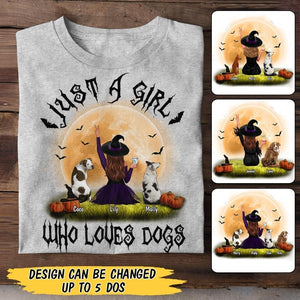 Personalized Just A Girl Who Loves Dogs Halloween Tshirt Printed QTMA1208