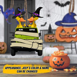 Personalized Halloween Jeep Duck Couple Wood Ornament Printed QTHY1208