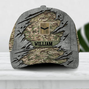 Personalized British Veteran/ Solider Peaked Cap 3D Printed 22AUG-DT13