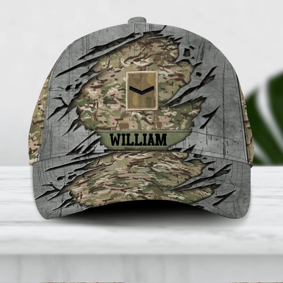 Personalized British Veteran/ Solider Peaked Cap 3D Printed 22AUG-DT13