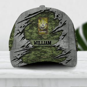 Personalized Canadian Veteran/ Solider Peaked Cap 3D Printed 22AUG-DT13