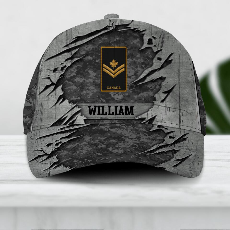 Personalized Canadian Veteran/ Solider Peaked Cap 3D Printed 22AUG-DT13
