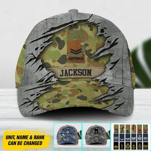 Personalized Australian Veteran/ Solider Peaked Cap 3D Printed 22AUG-DT13