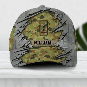 Personalized Australian Veteran/ Solider Peaked Cap 3D Printed 22AUG-DT13