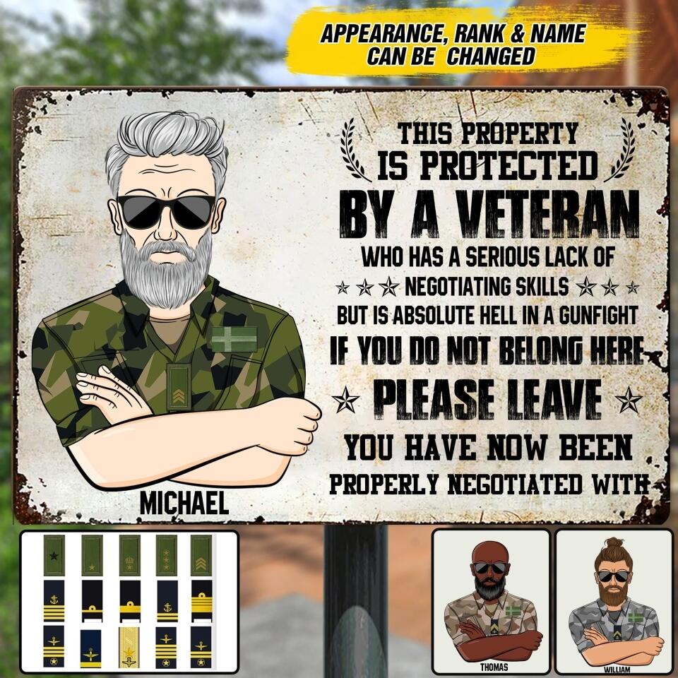 Personalized Swedish Veterans/Soldier Metal Sign Printed 22AUG-HY13