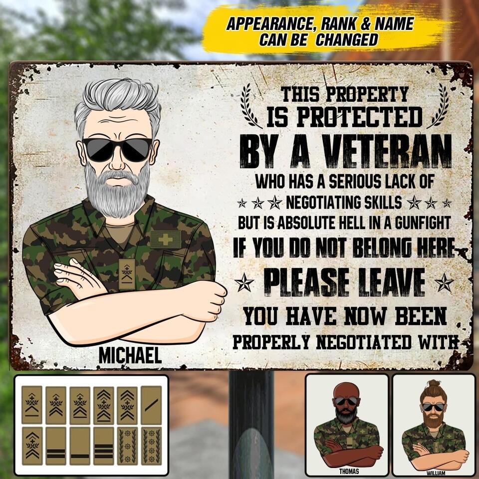 Personalized Swiss Veterans/Soldier Metal Sign Printed 22AUG-HY13