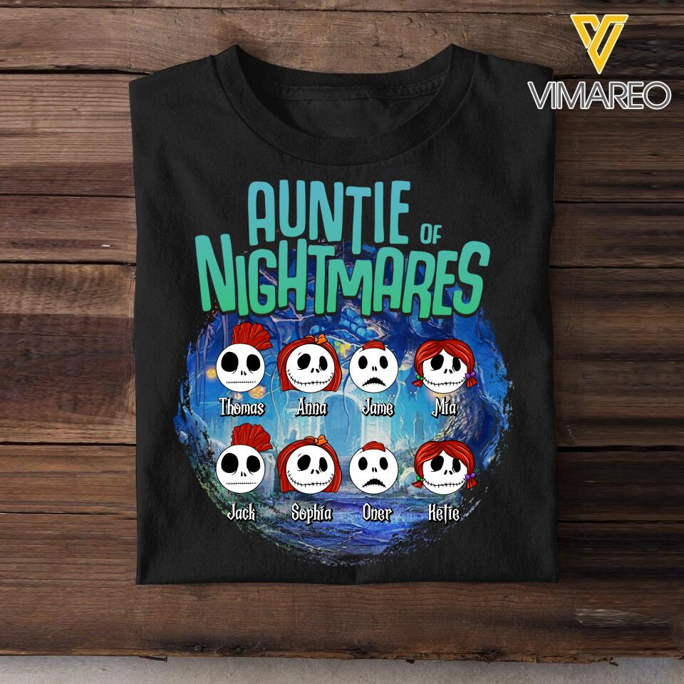 Personalized Auntie Of Nightmares Halloween Tshirt Printed 22AUG-HQ13
