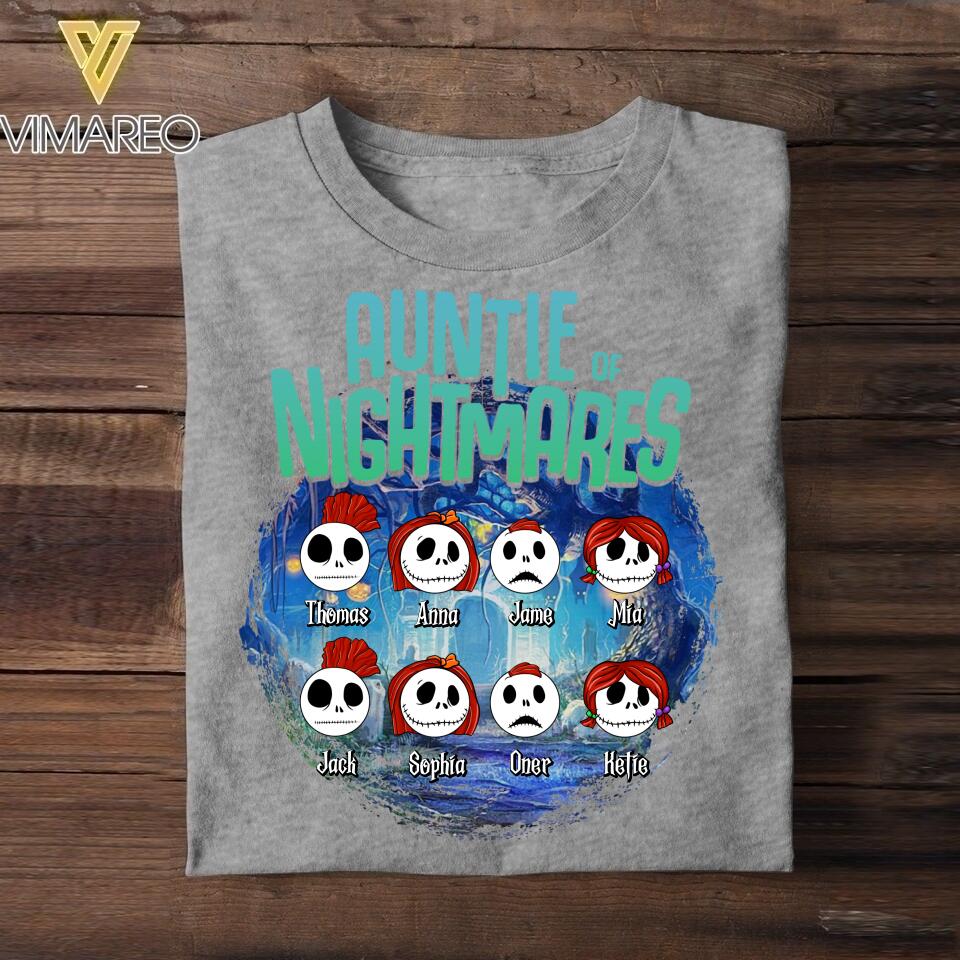 Personalized Auntie Of Nightmares Halloween Tshirt Printed 22AUG-HQ13
