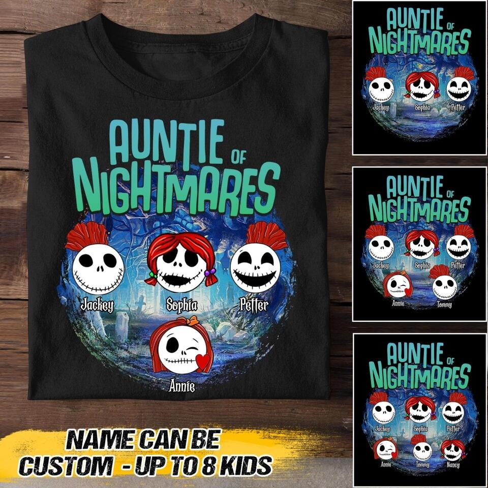 Personalized Auntie Of Nightmares Halloween Tshirt Printed 22AUG-HQ13