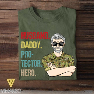 Personalized Australian Veteran Husband Daddy Protector Hero Tshirt Printed 22AUG-DT13