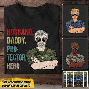 Personalized Canadian Veteran Husband Daddy Protector Hero Tshirt Printed 22AUG-DT13
