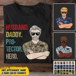 Personalized British Veteran Husband Daddy Protector Hero Tshirt Printed 22AUG-DT13