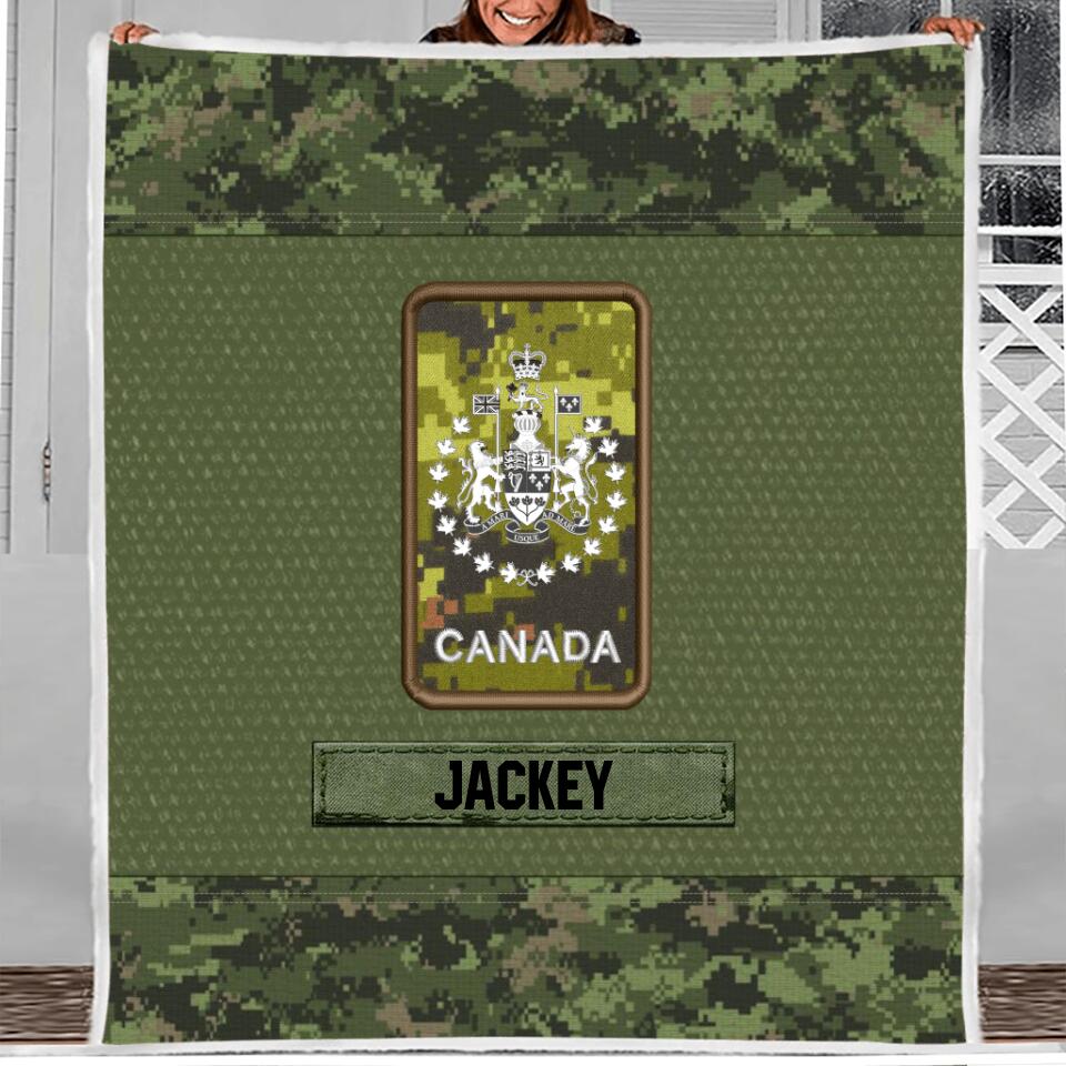 Personalized Canadian Veterans/Soldier Quilt Blanket Printed 22AUG-HY13