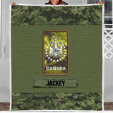 Personalized Canadian Veterans/Soldier Quilt Blanket Printed 22AUG-HY13