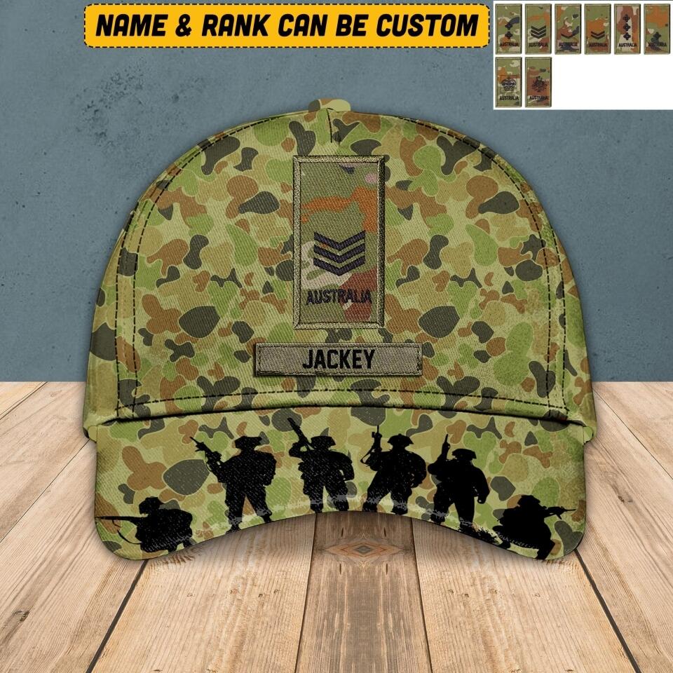 Personalized Australian Veteran/ Solider Cap 3D Printed DMVQ1508