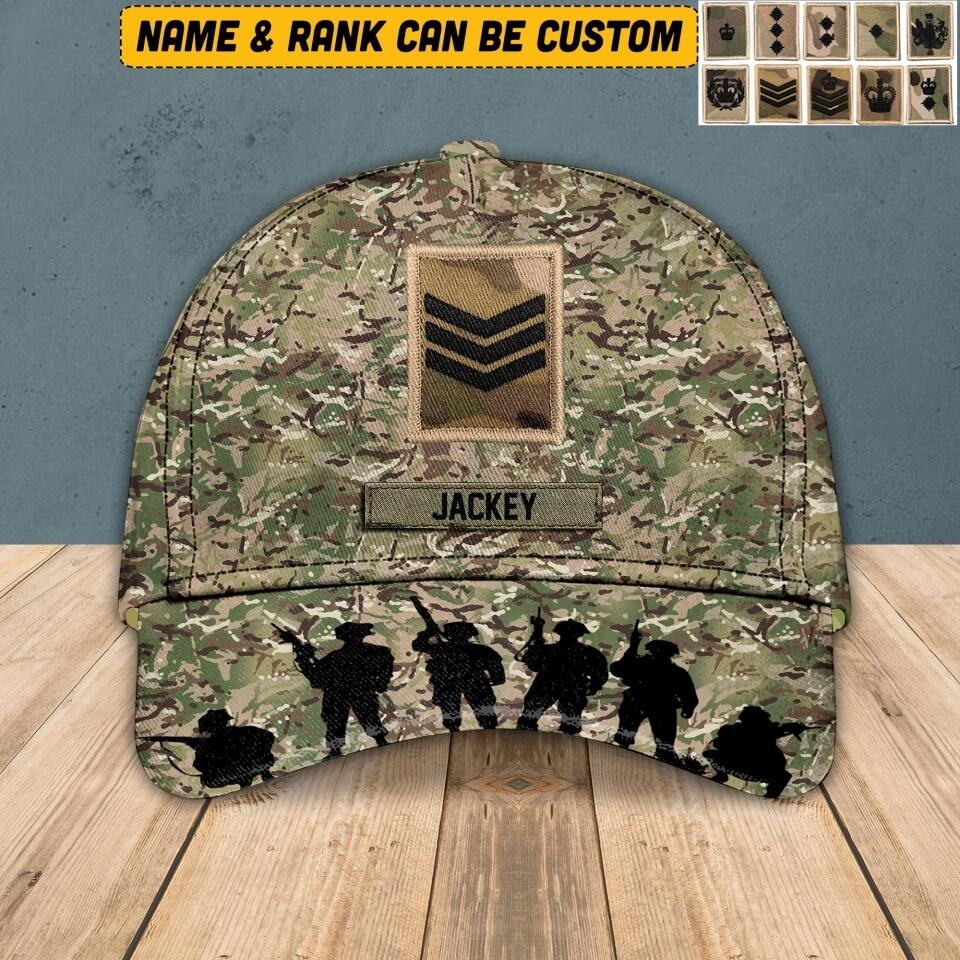Personalized United Kingdom Veteran/ Solider Cap 3D Printed DMVQ1508