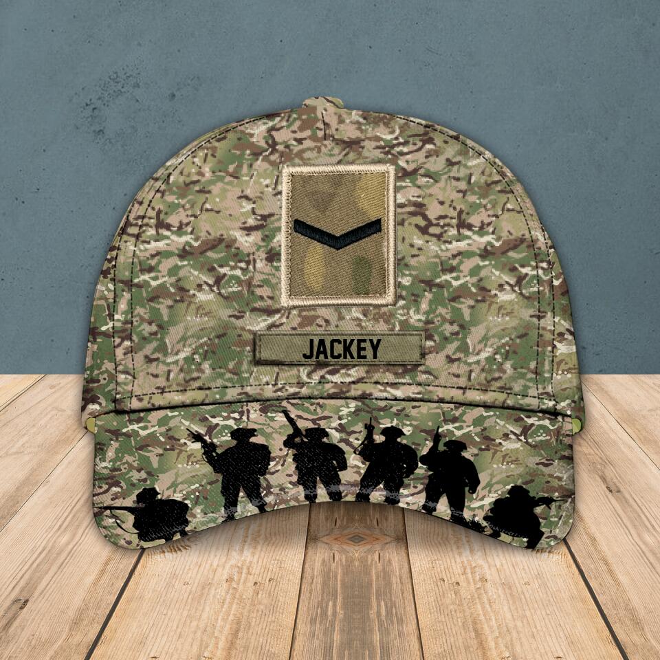 Personalized United Kingdom Veteran/ Solider Cap 3D Printed DMVQ1508