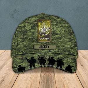 Personalized Canada Veteran/ Solider Cap 3D Printed DMVQ1508