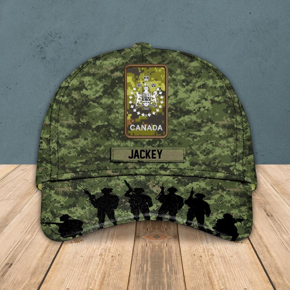 Personalized Canada Veteran/ Solider Cap 3D Printed DMVQ1508