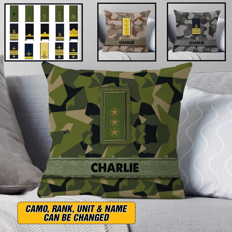Personalized Swedish Veterans/Soldier Pillow Printed 22AUG-HY16