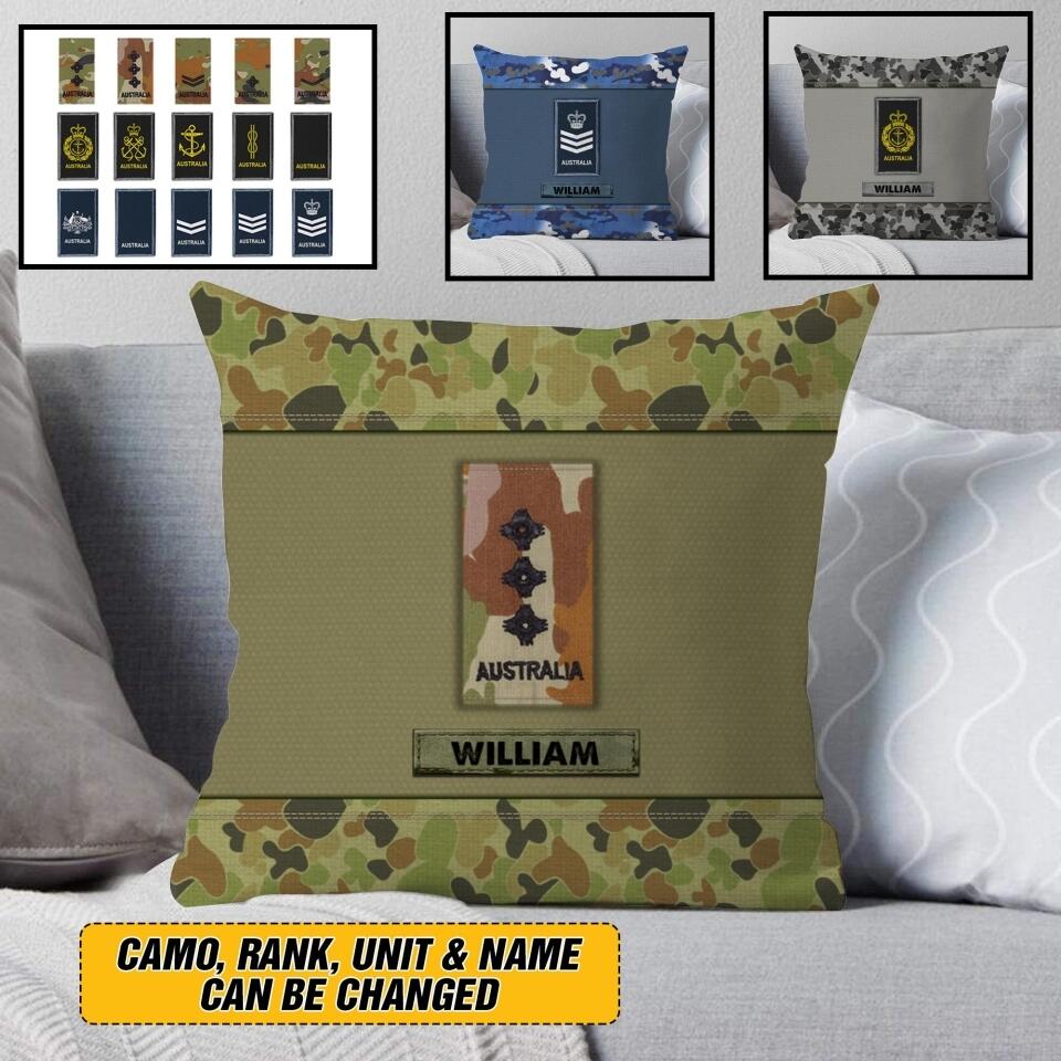 Personalized Australian Veterans/Soldier Pillow Printed 22AUG-HY17