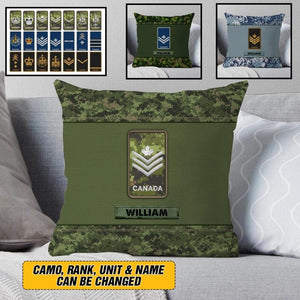 Personalized Canadian Veterans/Soldier Pillow Printed 22AUG-HY17
