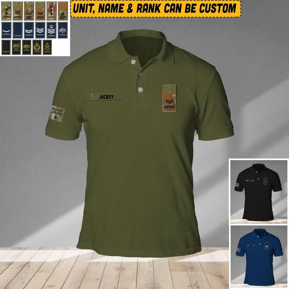 Personalized Australian Veteran/ Solider Rank Polo Shirts 3D Printed QTVQ1708