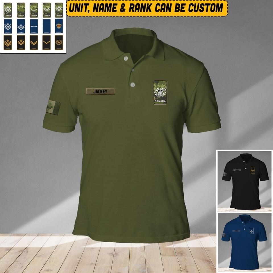 Personalized Canadian Veteran/ Solider Rank Polo Shirts 3D Printed QTVQ1708