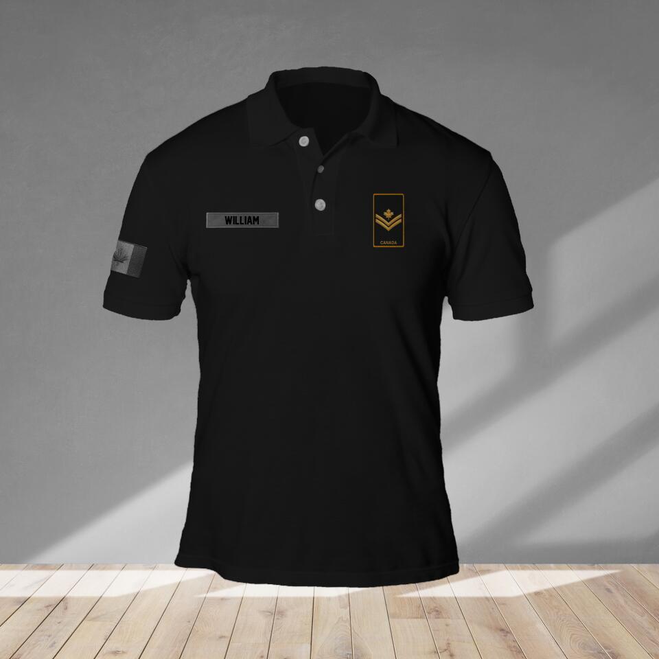 Personalized Canadian Veteran/ Solider Rank Polo Shirts 3D Printed QTVQ1708