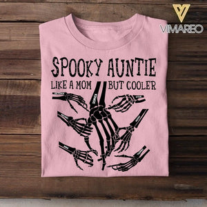 Personalized Spooky Auntie Like A Mom But Cooler Tshirt Printed QTDT1808