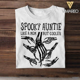 Personalized Spooky Auntie Like A Mom But Cooler Tshirt Printed QTDT1808