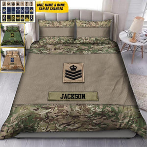 Personalized Veteran/Solider United Kindom Bedding Set Printed DMDT1708