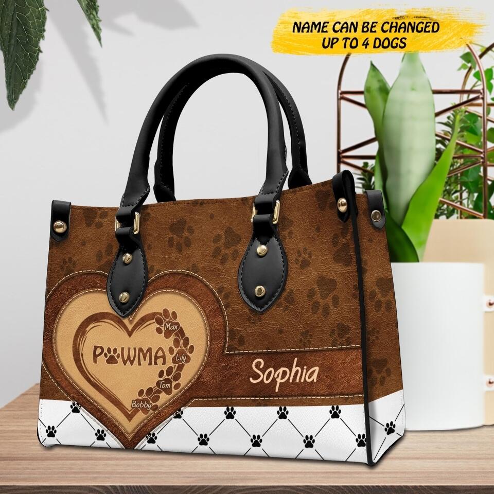 Personalized Dog Mom Leather Bag Printed NQDT1808
