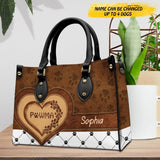Personalized Dog Mom Leather Bag Printed NQDT1808