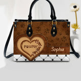 Personalized Dog Mom Leather Bag Printed NQDT1808