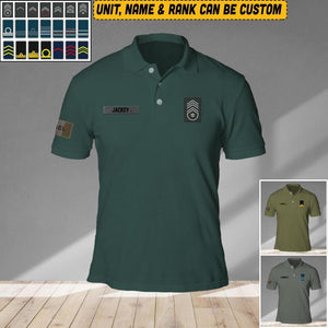 Personalized Belgium Veteran/ Solider Rank Polo Shirts 3D Printed QTVQ1908