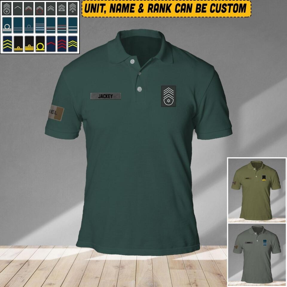 Personalized Belgium Veteran/ Solider Rank Polo Shirts 3D Printed QTVQ1908