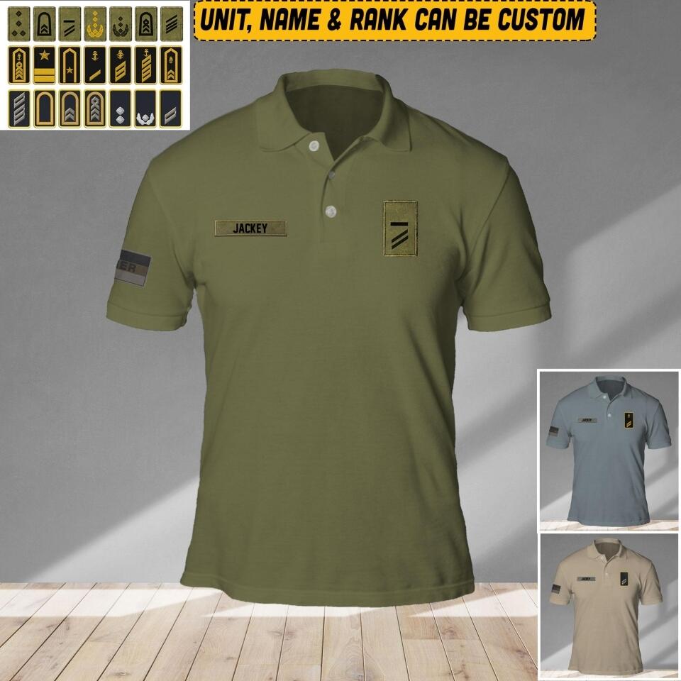 Personalized German Veteran/ Solider Rank Polo Shirts 3D Printed QTVQ1908