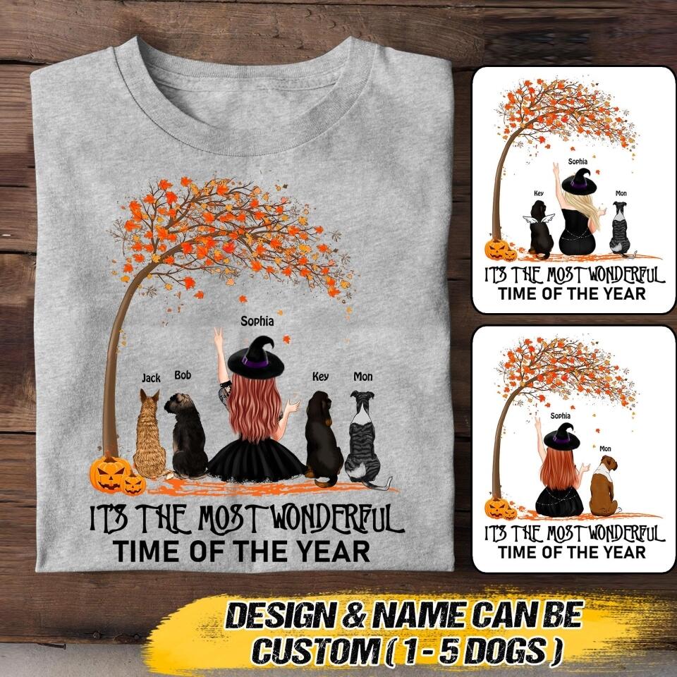 Personalized It 's The Most Wonderful Time Of The Year Fall Dog Tshirt Printed QTVQ2308