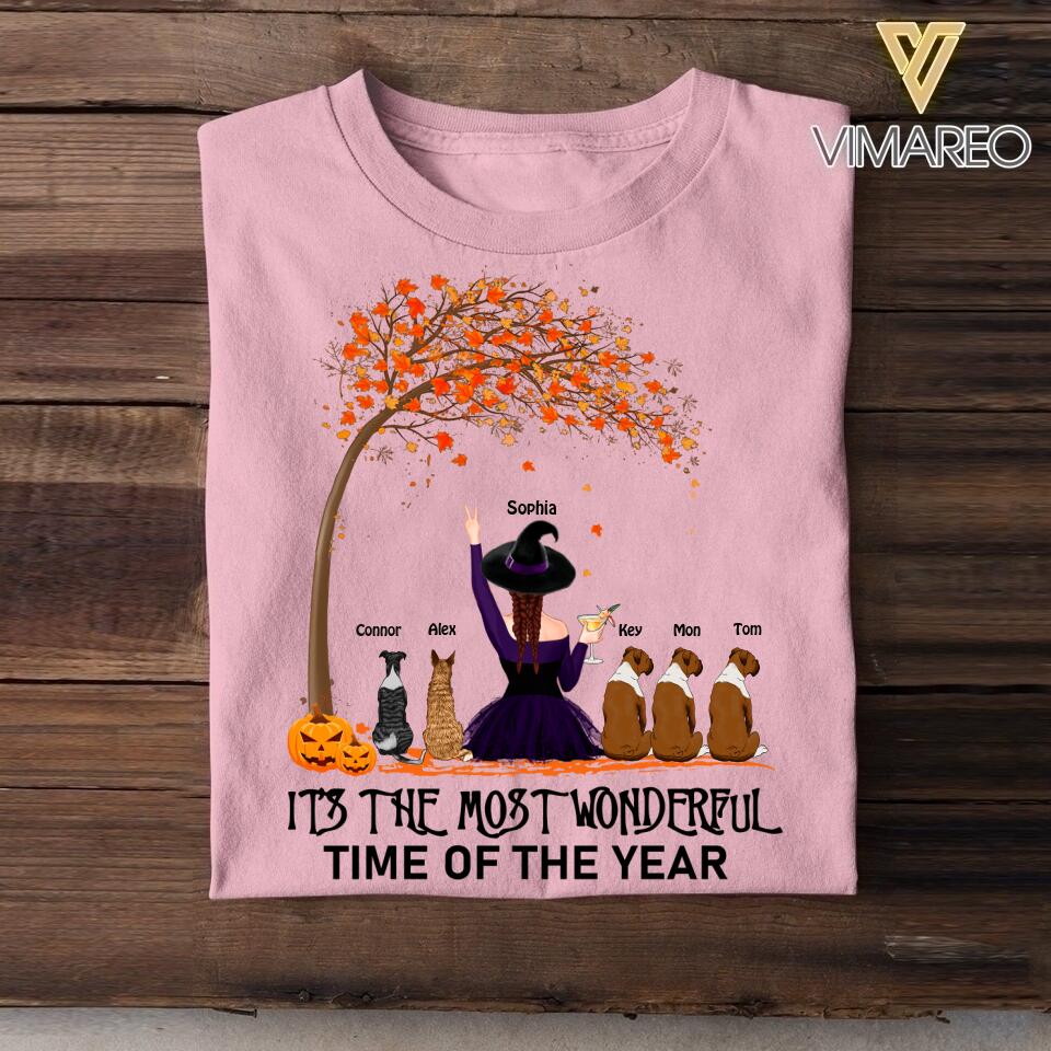 Personalized It 's The Most Wonderful Time Of The Year Fall Dog Tshirt Printed QTVQ2308
