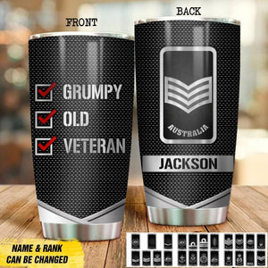 Personalized Australian Grumpy Old Veteran Tumbler Printed QTDT2208